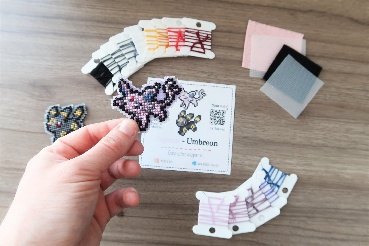 Espeon and Umbreon from Pokemon - Cross stitch magnet kit