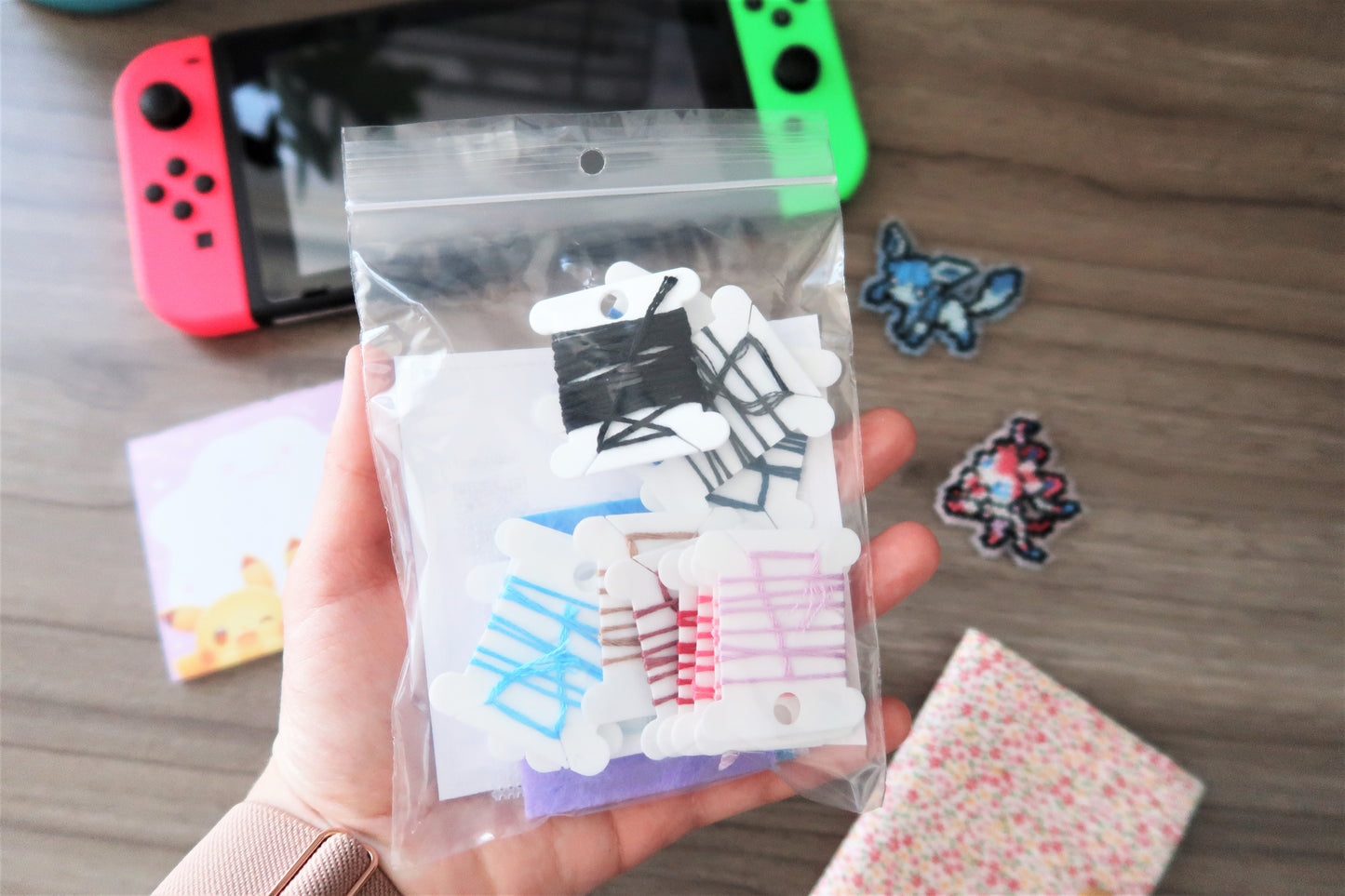 Glaceon and Sylveon from Pokemon - Cross stitch magnet kit