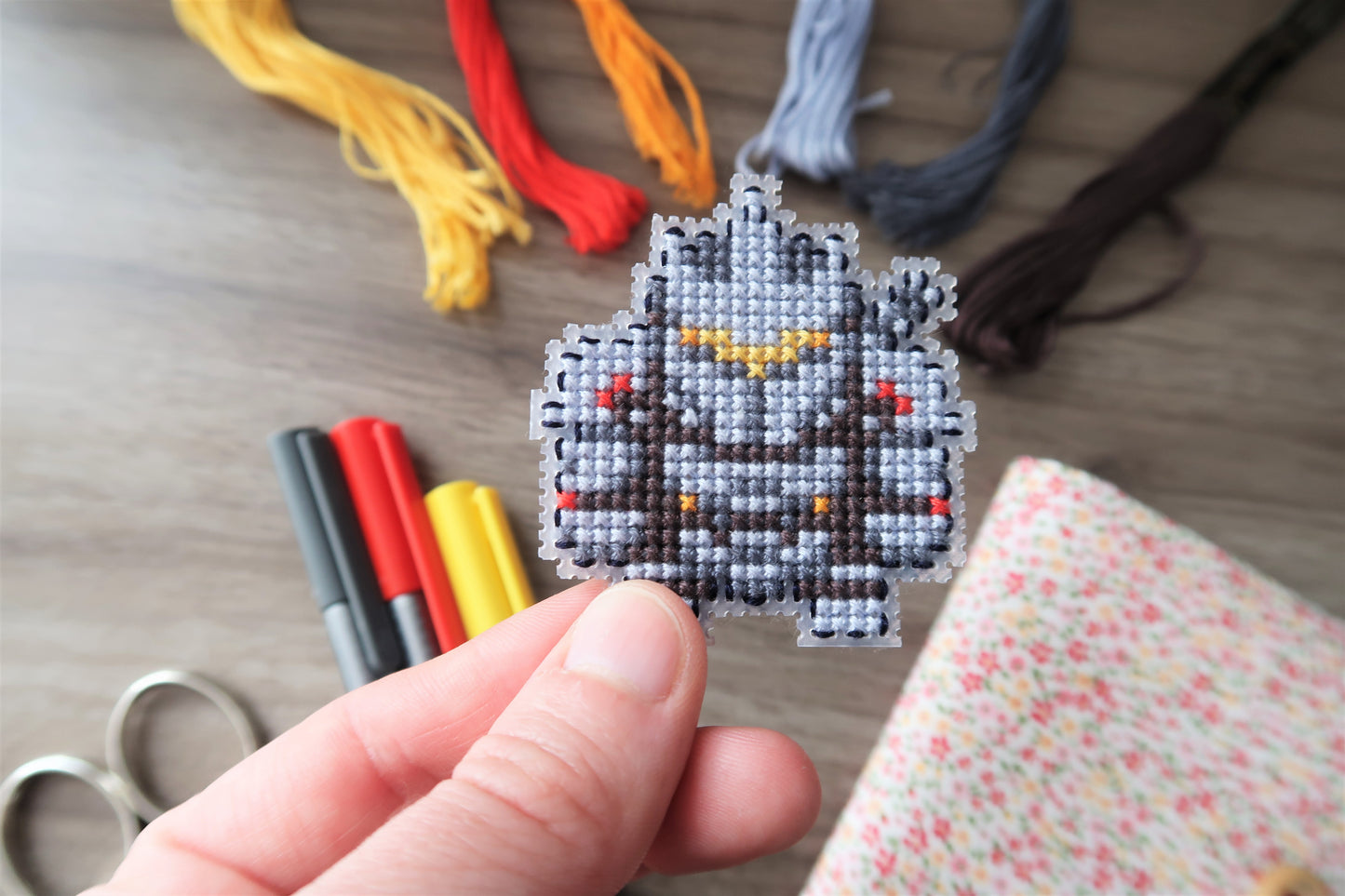 Cross stitch pattern - Reinhardt from Overwatch