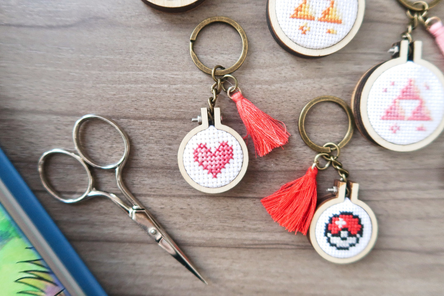 Cross-stitch keychain ~ Tiny heart