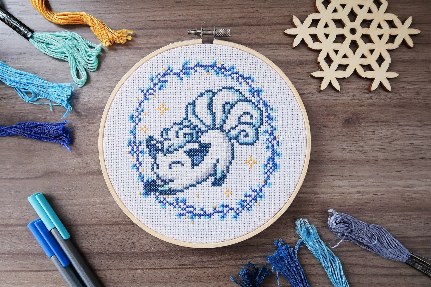 Modèle de point de croix - Alohan Goupix de Pokemon