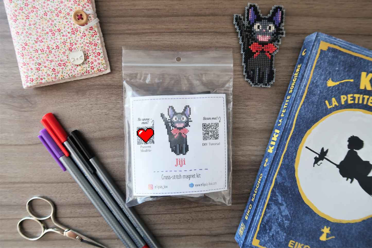 Jiji from Kiki's delivery service - Cross stitch magnet kit