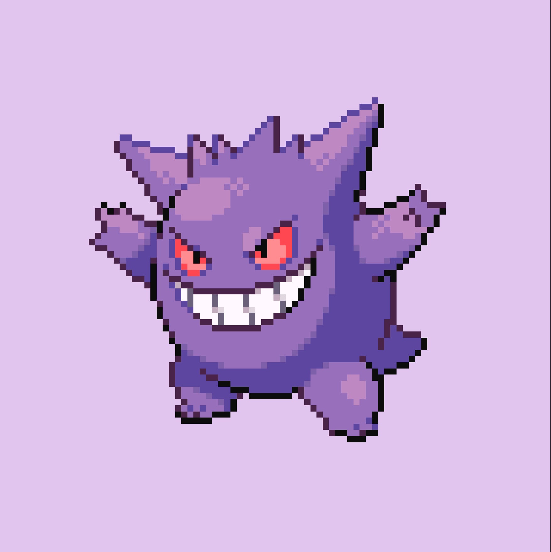 Gengar Cross Stitch Pattern PDF Instant Download Retro Sprite