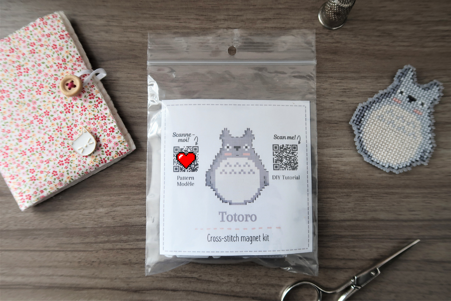 Totoro - Cross stitch magnet kit