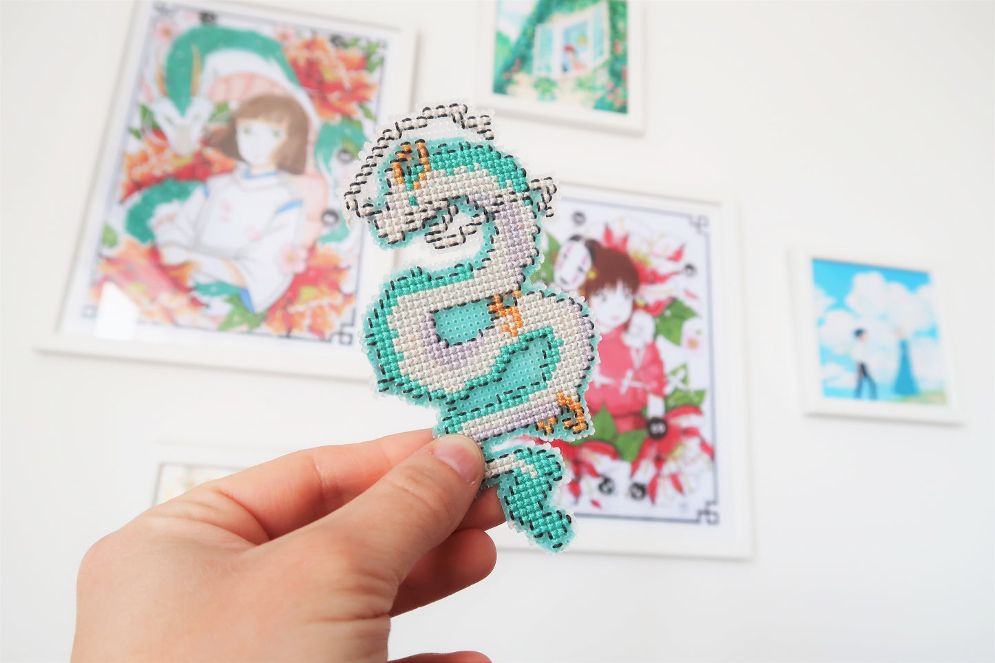 Haku from Spirited Away - Cross stitch magnet kit