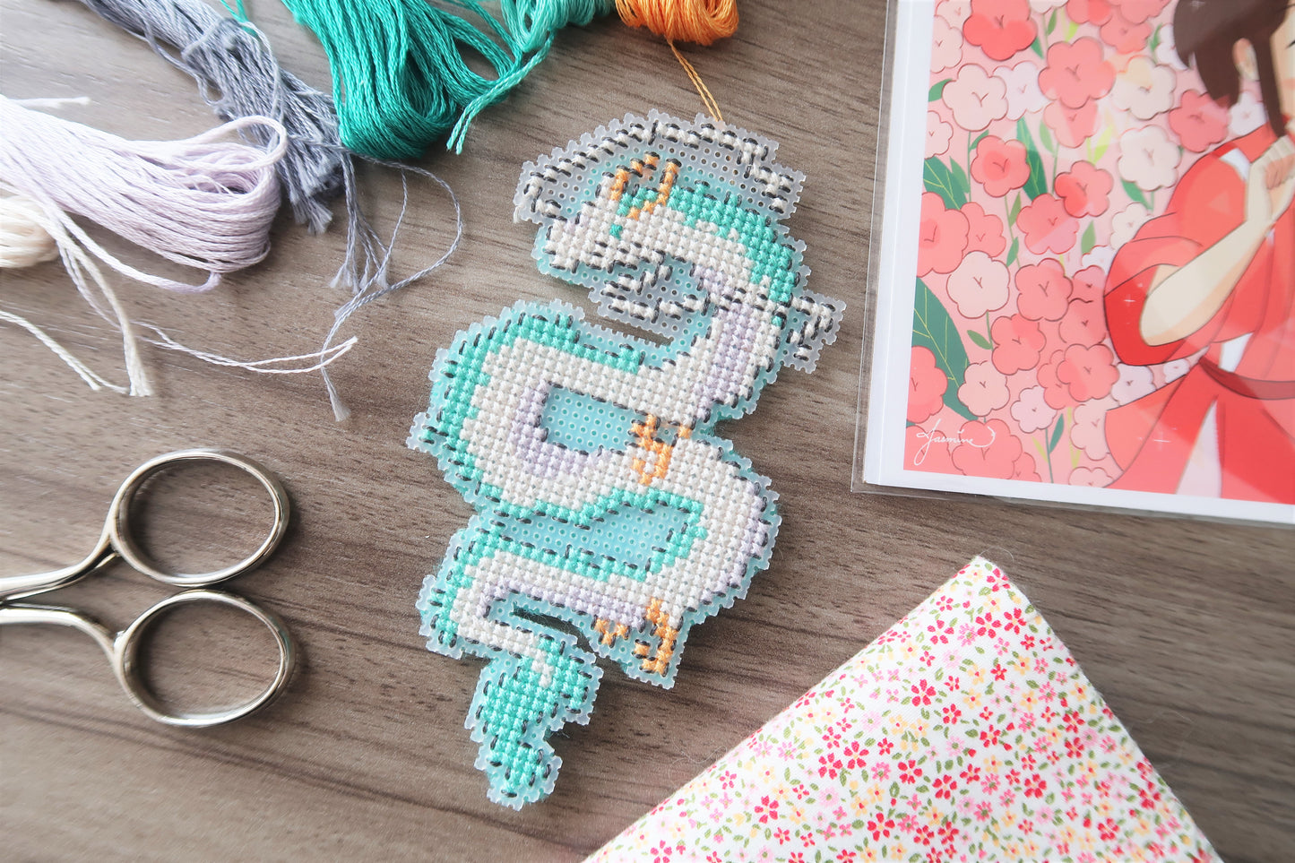 Haku from Spirited Away - Cross stitch magnet kit