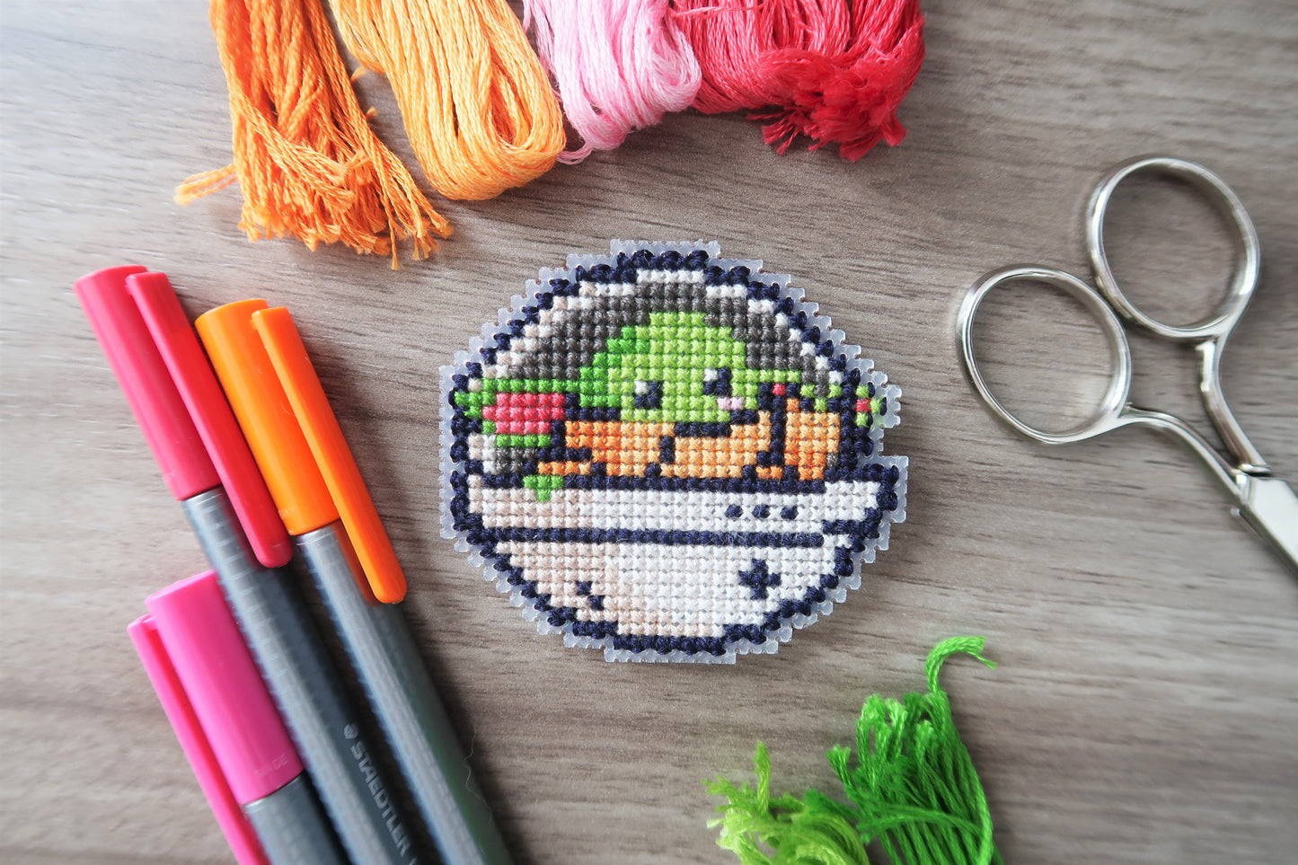 Grogu from The Mandalorian - Cross stitch magnet kit