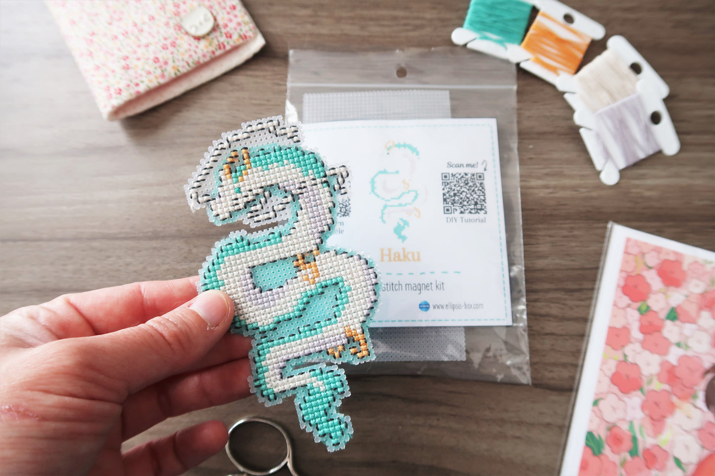 Haku from Spirited Away - Cross stitch magnet kit