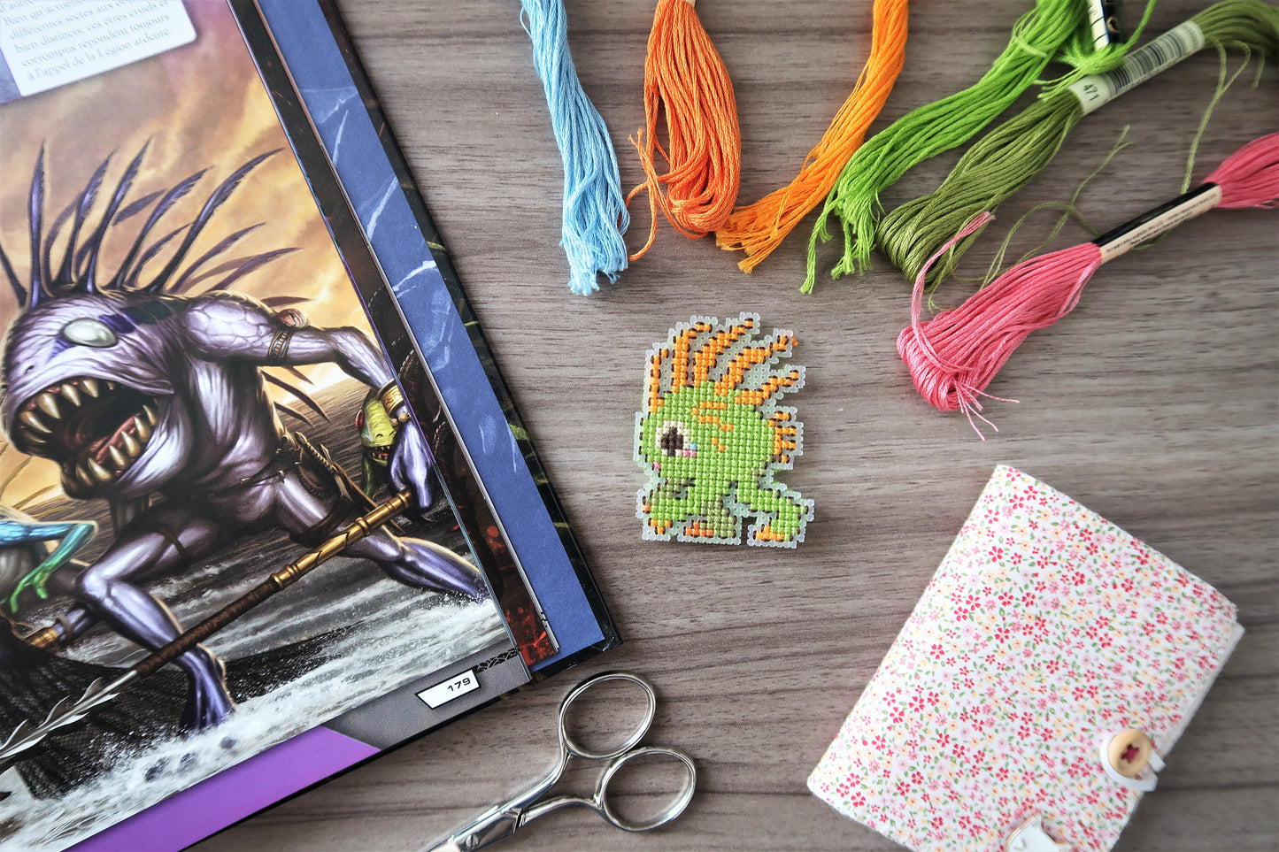 Modèle de point de croix - Murloc vert de World of Warcraft