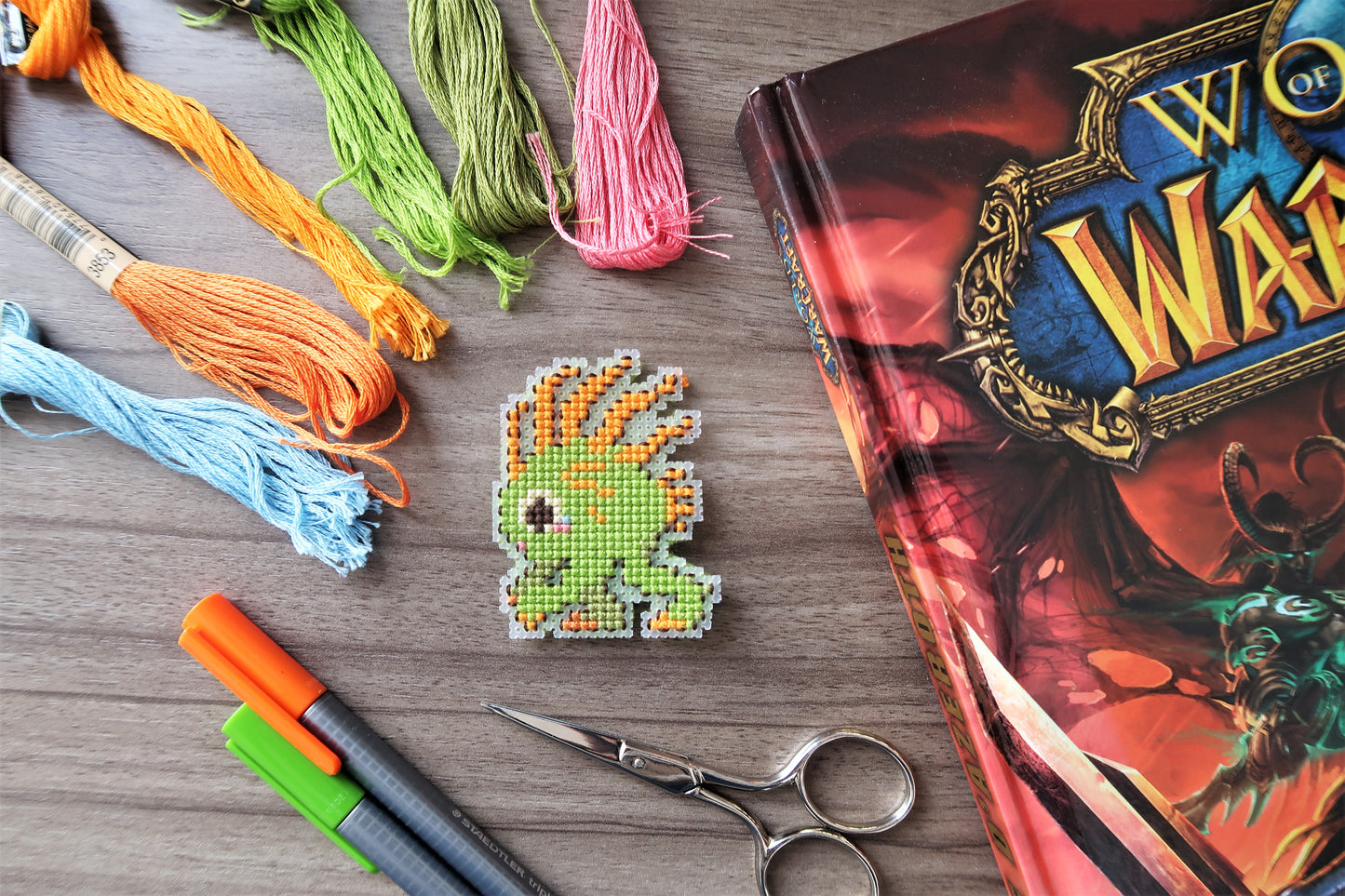 Modèle de point de croix - Murloc vert de World of Warcraft