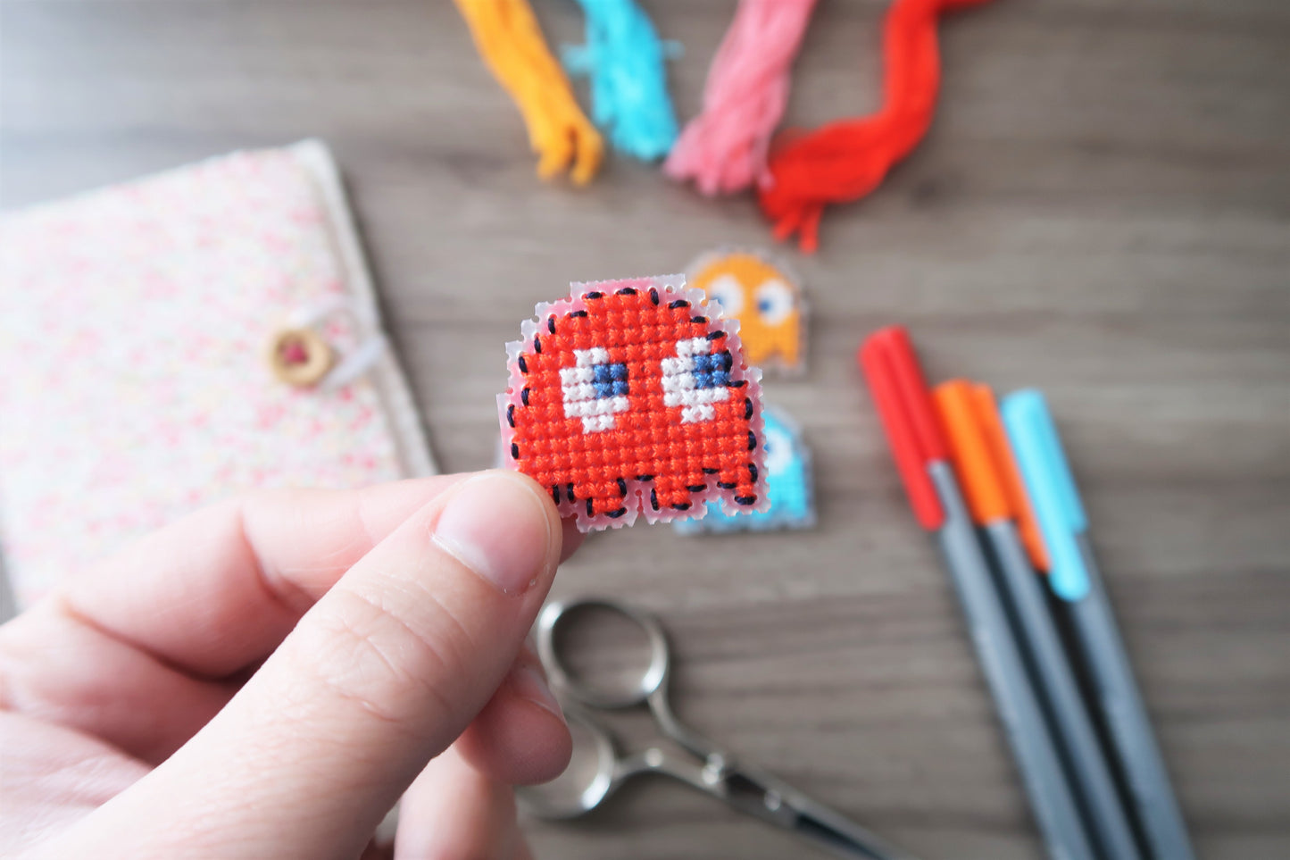 Modèle de point de croix - Fantômes de Pacman
