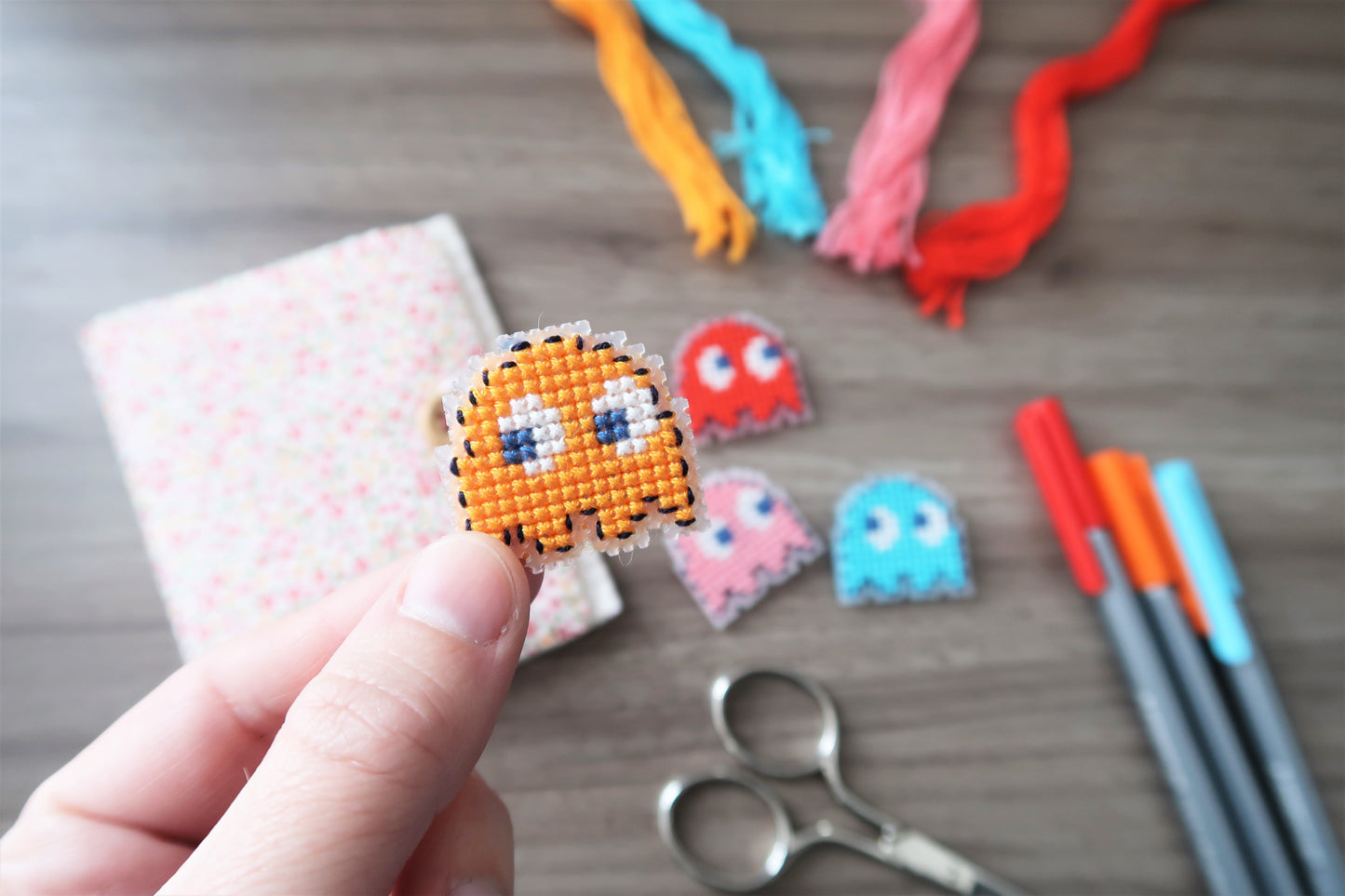 Modèle de point de croix - Fantômes de Pacman
