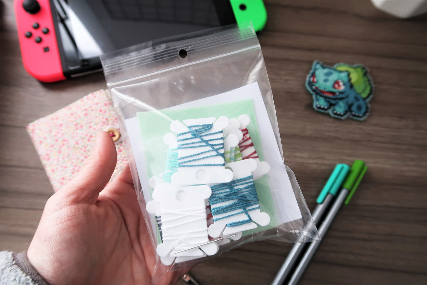 Bulbasaur from Pokemon - Cross stitch magnet kit