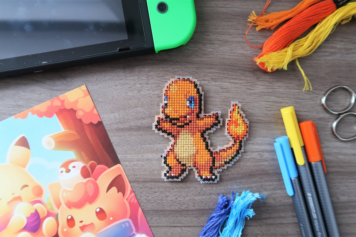 Modèle de point de croix - Salamèche de Pokémon