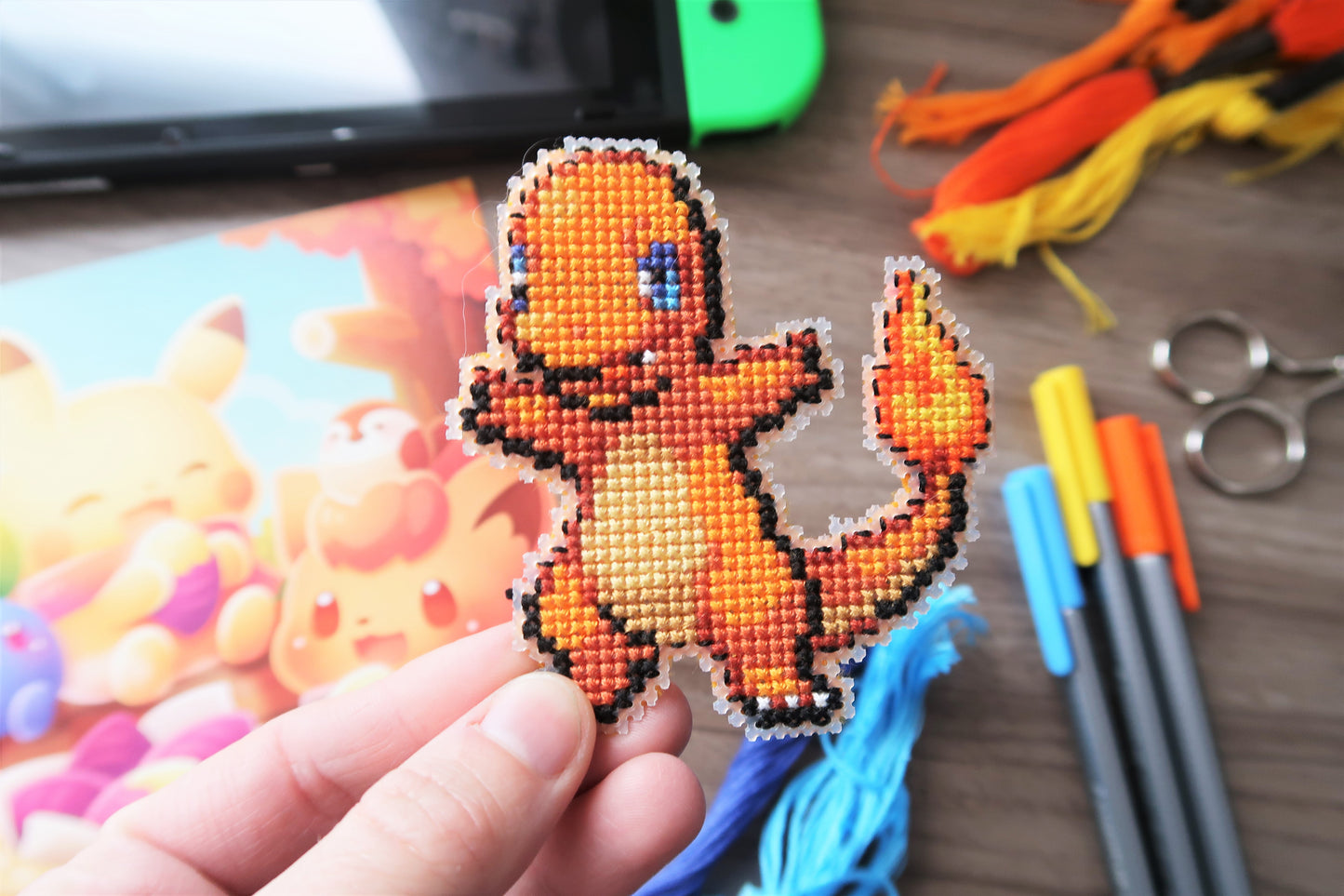 Modèle de point de croix - Salamèche de Pokémon