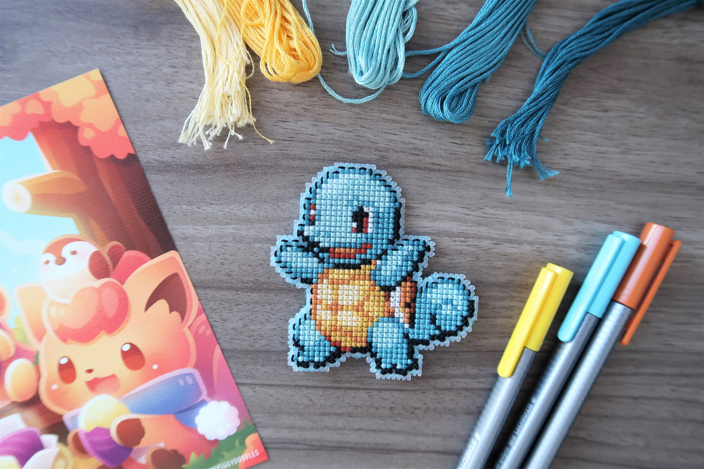Squirtle from Pokemon - Cross stitch magnet kit