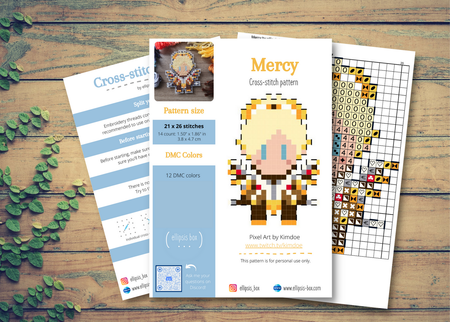 Modèle de point de croix - Mercy de Overwatch
