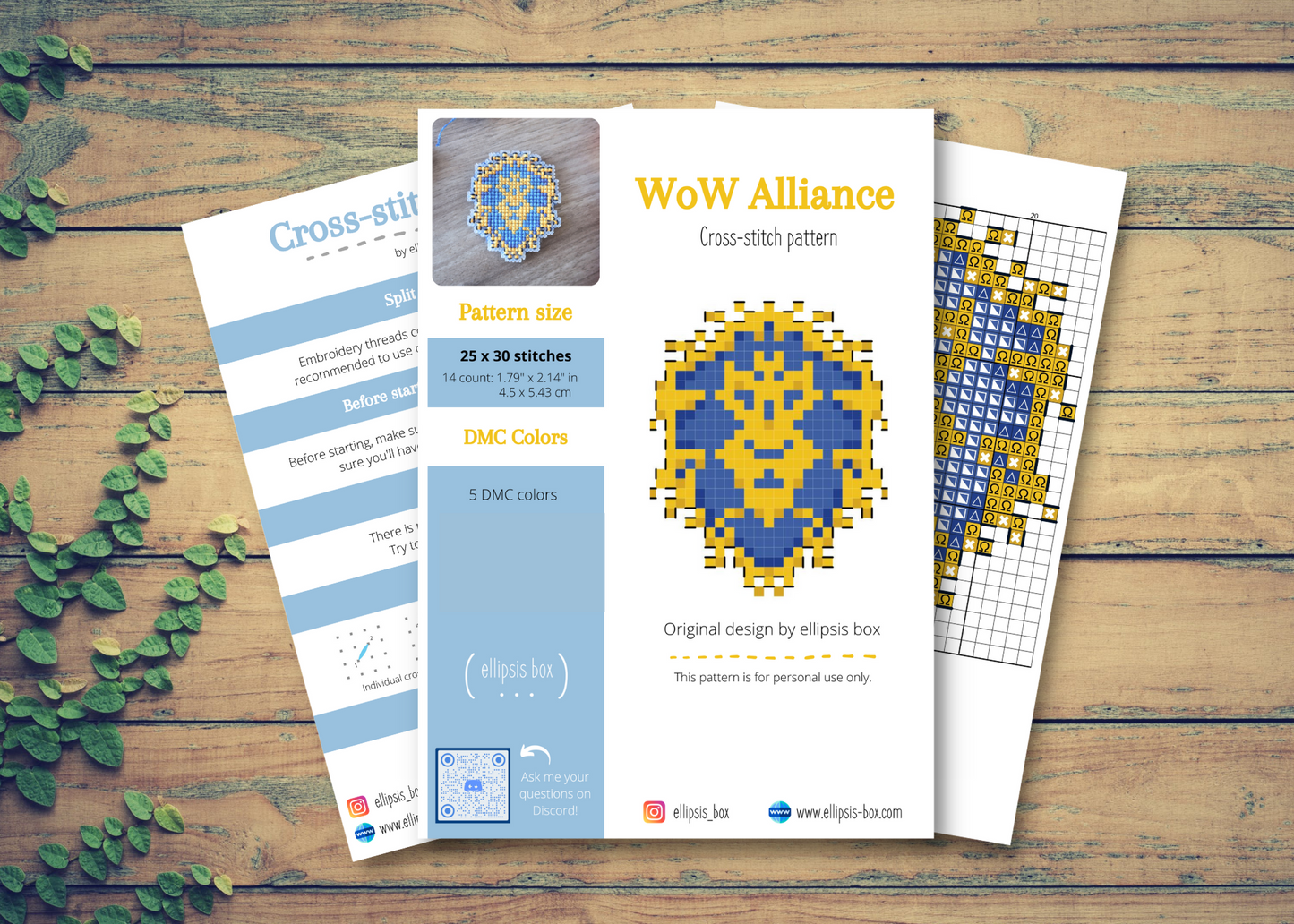 Cross-stitch pattern - The Alliance from World of Warcraft