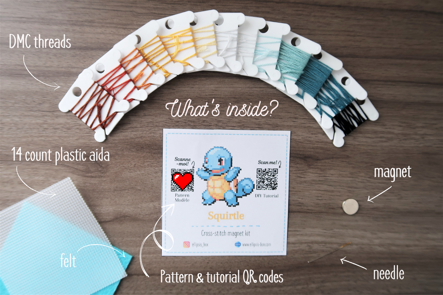 Squirtle from Pokemon - Cross stitch magnet kit