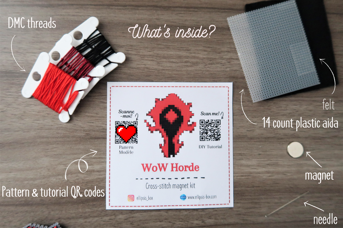 La Horde de World of Warcraft - Kit de magnet en point de croix