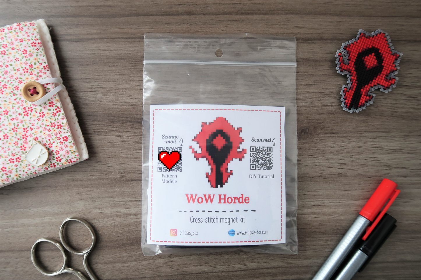 La Horde de World of Warcraft - Kit de magnet en point de croix