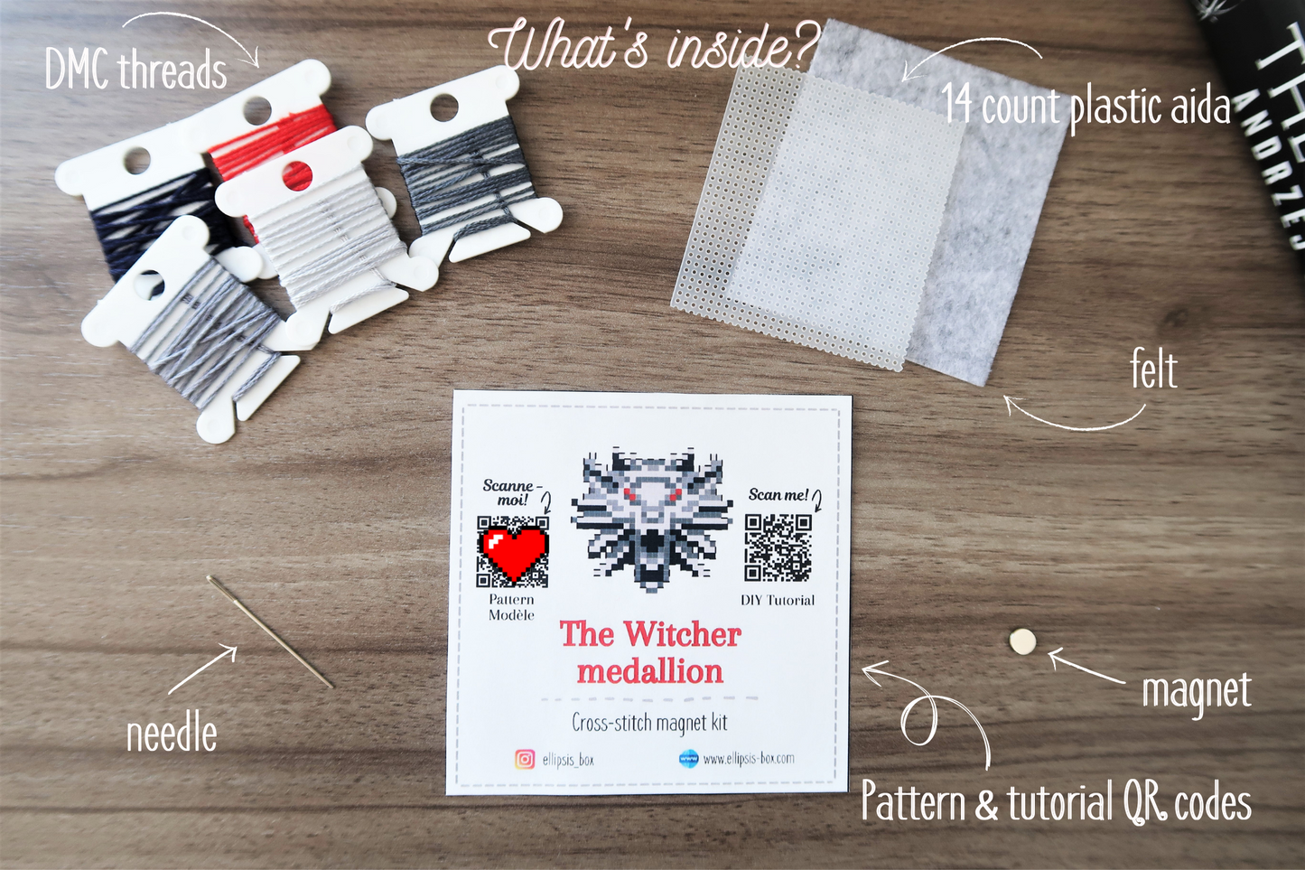 The Witcher 3 medallion - Cross stitch magnet kit
