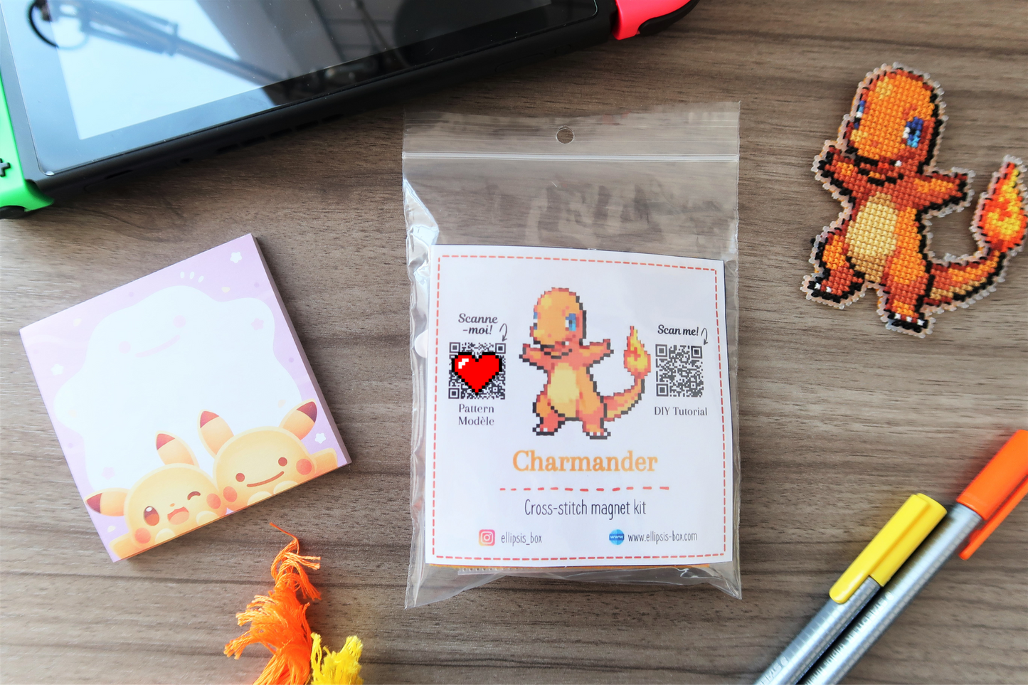 Charmander from Pokemon - Cross stitch magnet kit