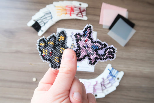 Espeon and Umbreon from Pokemon - Cross stitch magnet kit