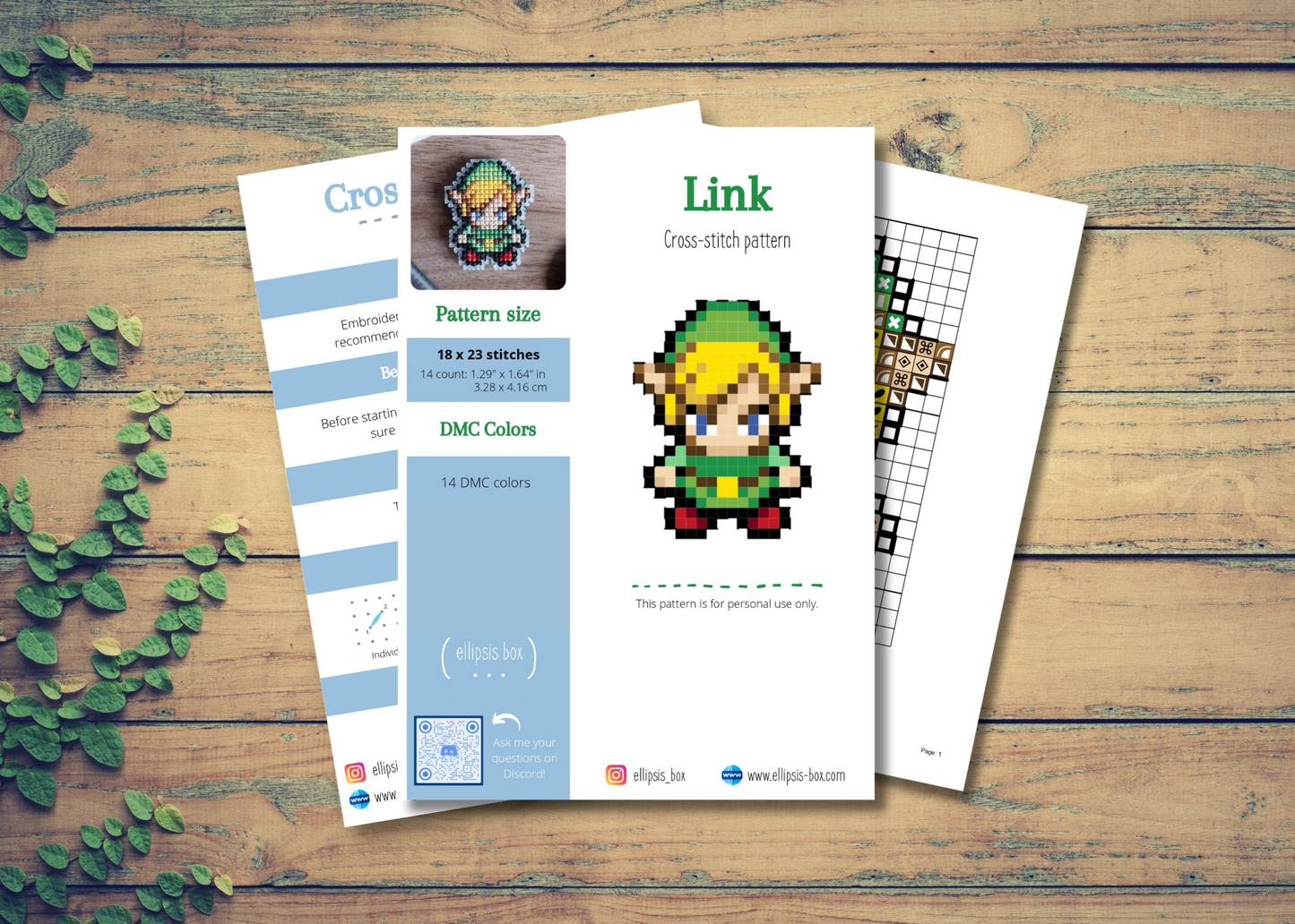 Cross-stitch pattern - Link from Zelda