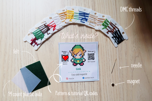 Link de Zelda - Kit de magnet en point de croix