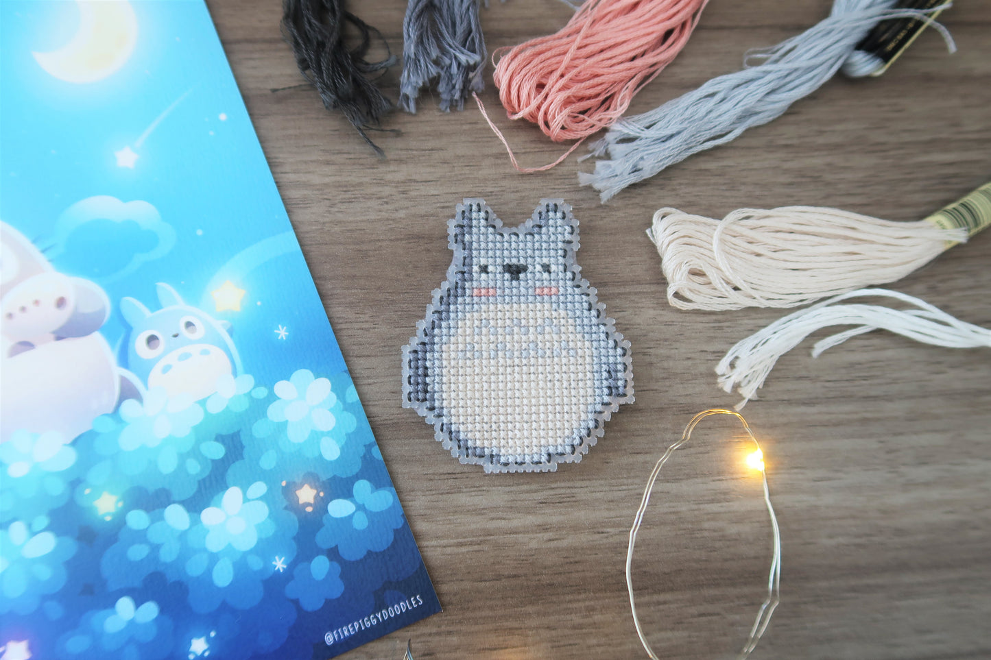 Totoro - Kit de magnet en point de croix