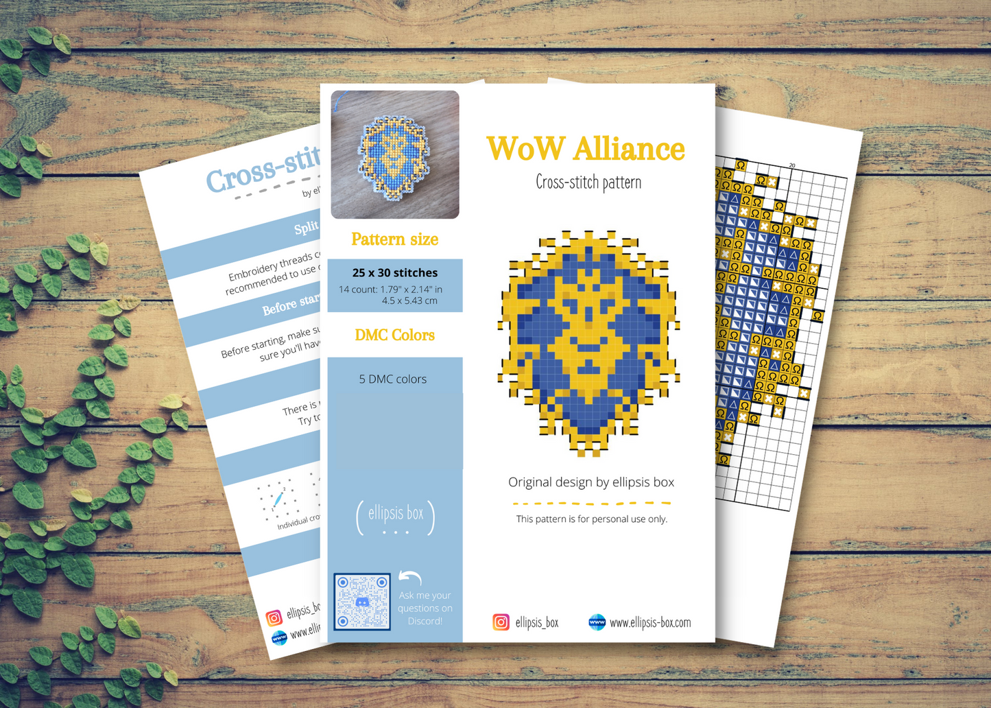 The Alliance from World of Warcraft - Cross stitch magnet kit